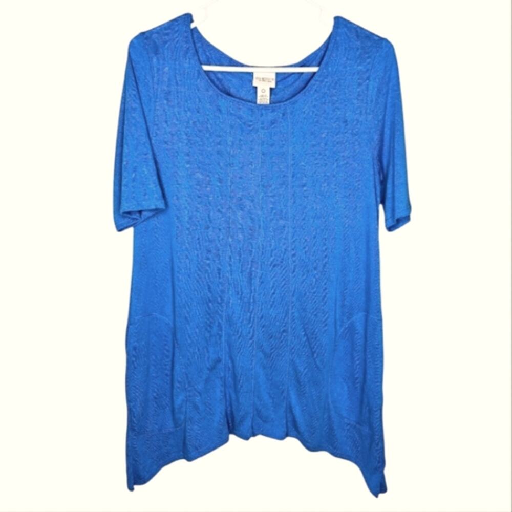 Weekends by Chico's Burnout Pocketed Asymmetrical Hem Top Chico's 0 Small